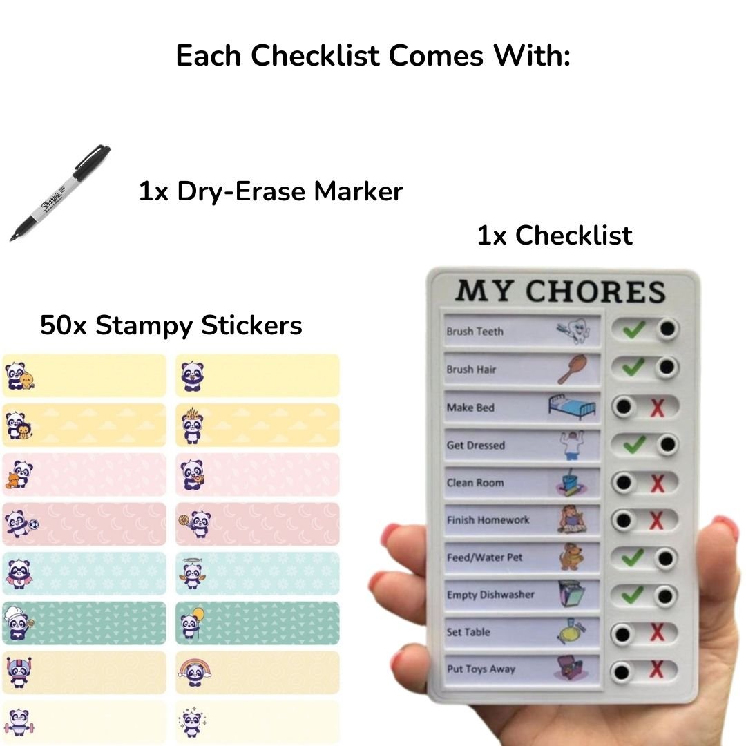 Personalized Magnetic Daily Tasks Checklist - TheNameStamp™
